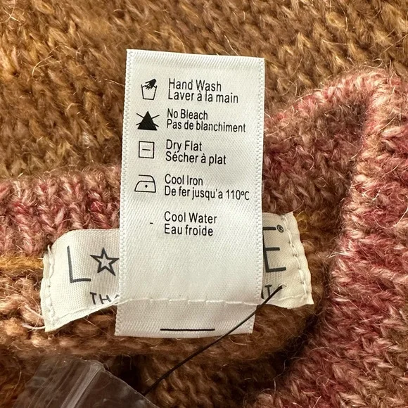 L*SPACE Rust Orange Red Balloon Sleeve Cropped Juniper Sweater Size S - Picture 9 of 10